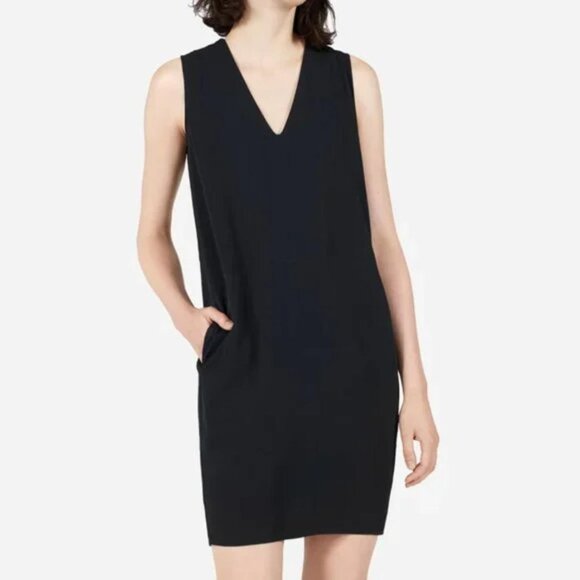 Everlane The Japanese GoWeave Sleeveless V-Neck Dress Black Base - Size 8 - Picture 2 of 4